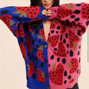 Farm Rio Strawberry Hearts Cardigan